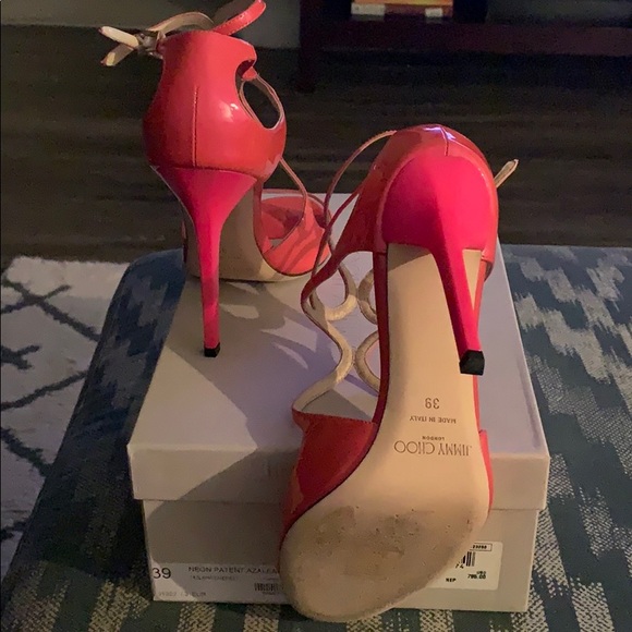 Jimmy Choo Neon Pink Patent Azalea Fluo - Picture 6 of 8